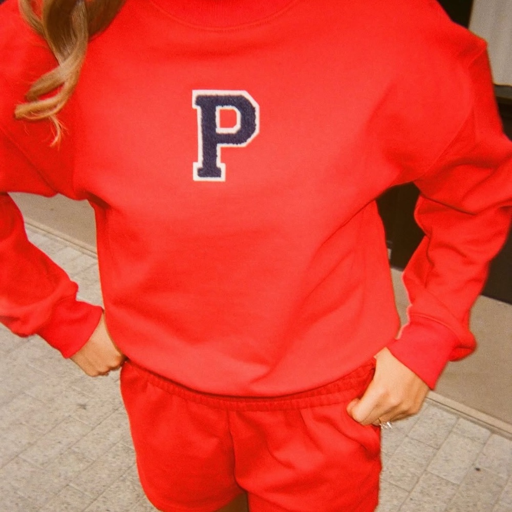 PARKE Back to School Collection Set - Apple Red Sweatshirt and Shorts
